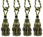 DÉCOPRO Lavish Large Curtain & Drapery, Hand Crafted Tassel Tieback, Tassel Length 11" (27.5cm), 34" (86cm) # TBIL1, Nautical Gold #1152 (Light Gold, Yellow Gold, Navy Blue) Set of 4
