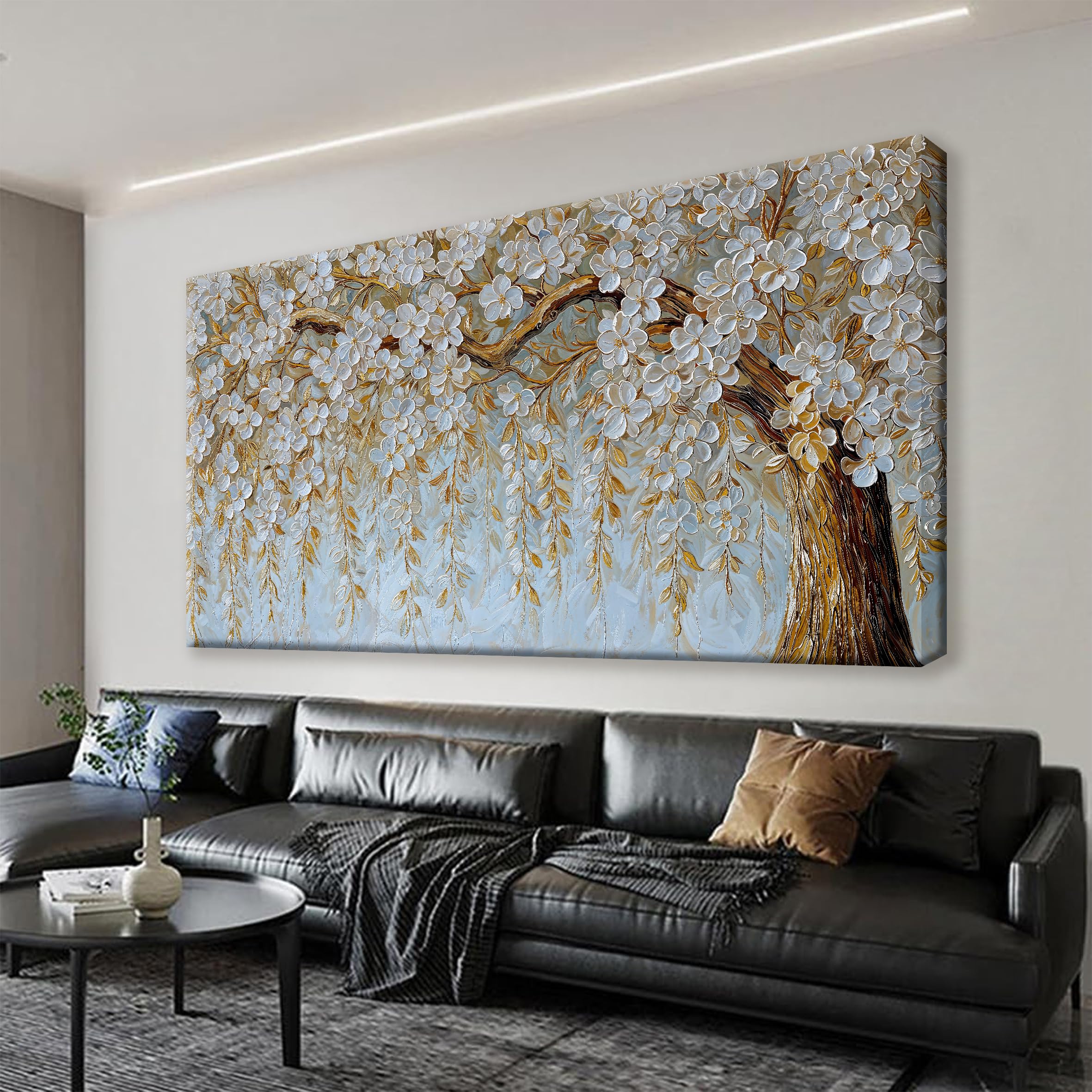 Suconvng Colorful Canvas Art Wall Decor Painting Picture Modern Boho Abstract Wall Art Prints Landscape Picture For Bedroom Bathroom Office Black Home Aesthetic Wall Decor 20" × 40" Ready To Hang