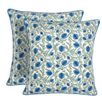 Ridhi Block Print Asparagus Green Pillow Cover 20" x 20" (Pack of 2) Decorative Couch Pillows for Living Room, Farmhouse Chic Boho Cute Outdoor Pillows Covers Gifts for Spring, Mother's Day