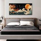 Suconvng Colorful Canvas Art Wall Decor Painting Picture Modern Boho Abstract Wall Art Prints Landscape Picture For Bedroom Bathroom Office Black Home Aesthetic Wall Decor 20" × 40" Ready To Hang