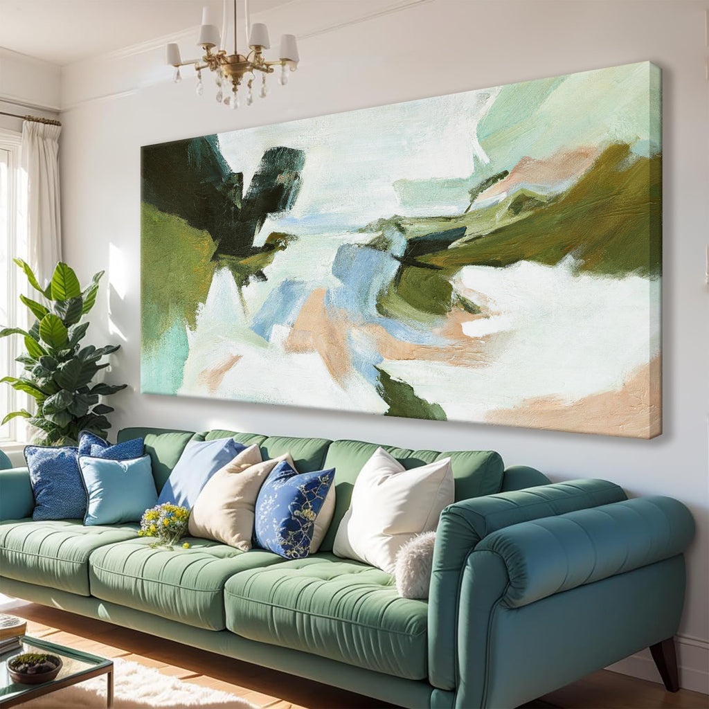 Suconvng Colorful Canvas Art Wall Decor Painting Picture Modern Boho Abstract Wall Art Prints Landscape Picture For Bedroom Bathroom Office Black Home Aesthetic Wall Decor 20" × 40" Ready To Hang