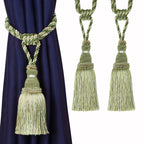 BEL AVENIR 2 Pack Curtain Tiebacks Tassel Drapery Tie-Backs Rope Handmade Holdbacks Home Office Hotel Decorative (Gold, 4 Pack)