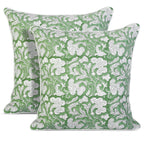 Ridhi Block Print Asparagus Green Pillow Cover 20" x 20" (Pack of 2) Decorative Couch Pillows for Living Room, Farmhouse Chic Boho Cute Outdoor Pillows Covers Gifts for Spring, Mother's Day