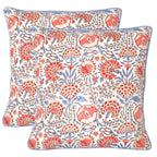 Ridhi Block Print Asparagus Green Pillow Cover 20" x 20" (Pack of 2) Decorative Couch Pillows for Living Room, Farmhouse Chic Boho Cute Outdoor Pillows Covers Gifts for Spring, Mother's Day