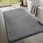 YIHOUSE Bathroom Rugs Set 5 Piece, Extra Soft Absorbent Chenille Bath Mats & U-Shaped Contour Toilet Rug, Non Slip Machine Washable Bath Mat for Shower Tub Sink, Beige
