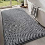 YIHOUSE Bathroom Rugs Set 5 Piece, Extra Soft Absorbent Chenille Bath Mats & U-Shaped Contour Toilet Rug, Non Slip Machine Washable Bath Mat for Shower Tub Sink, Beige